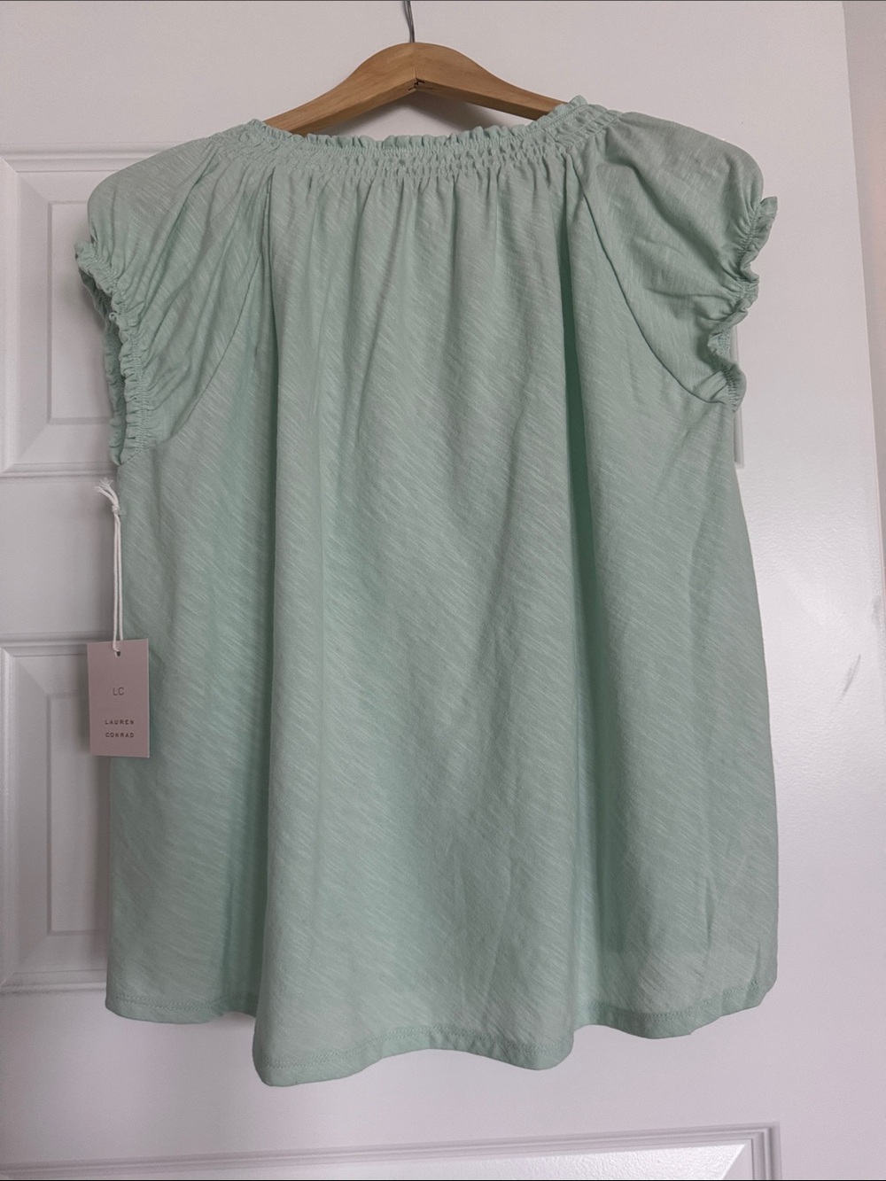 LC Lauren Conrad Mint Peasant Blouse Size Small - Picture 2 of 4